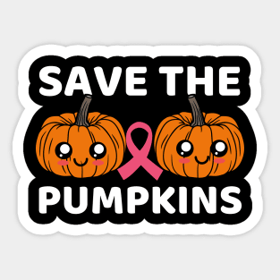 Cute Kawaii Save The Pumpkins Breast Cancer Funny Mom Halloween Sticker